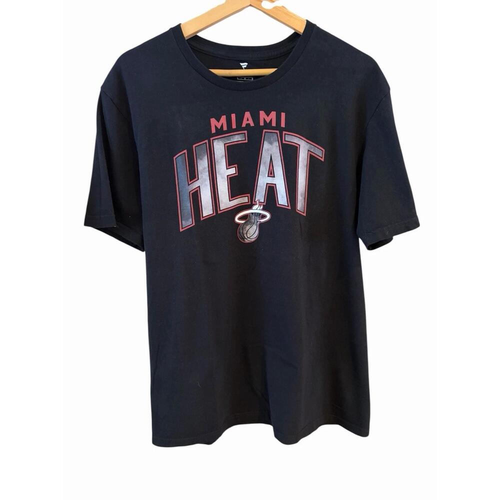 Miami Heat Fanatics Black Short Sleeve Cotton T Shirt Mens L